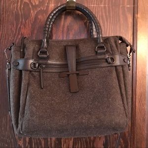 Elliot Lucca purse black flannel wool crossbody